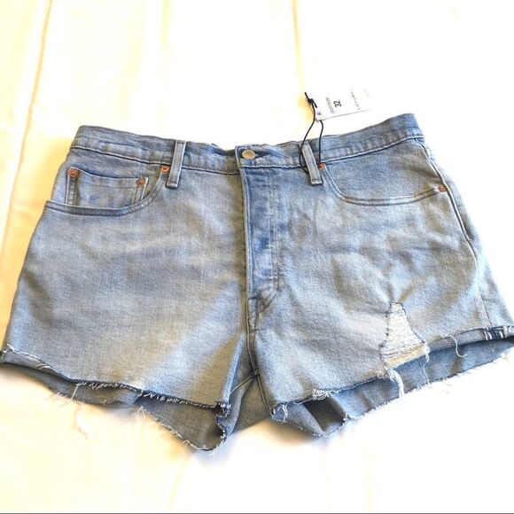 -Levi’s 501 High Rise Button Fly Jean Shorts NWT 32 - Picture 1 of 6